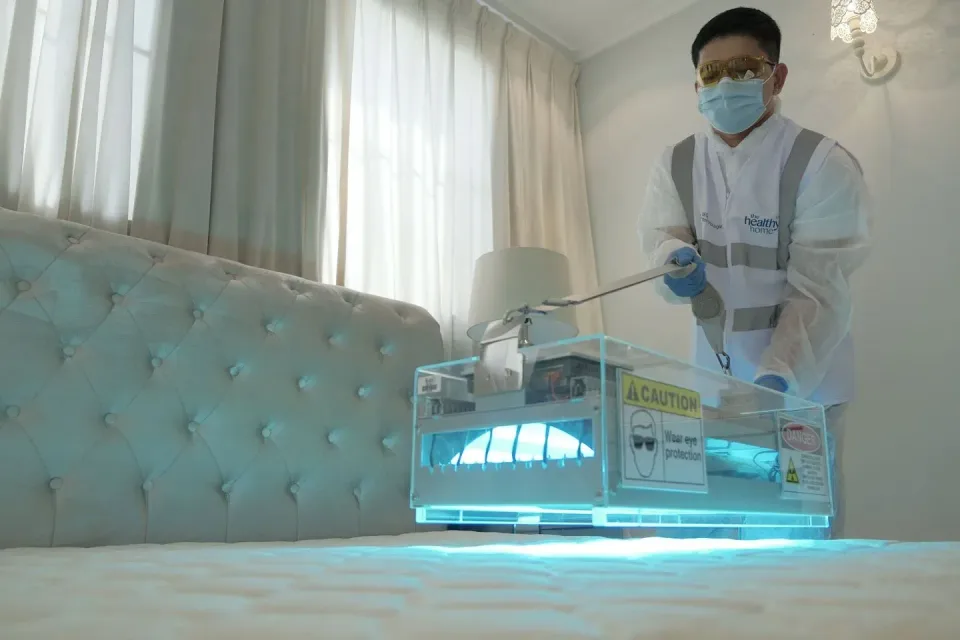 Pest Control Technician — Sanitization Service Pest Control Technician — Sanitization Service — Pest Control Technician, Uv Light Sanitizing Device, Mattress, Pest Control…